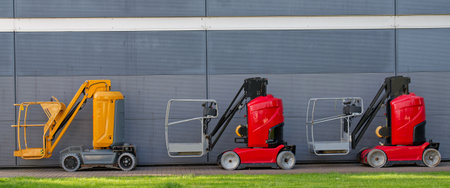 Access equipment for high working platform height safety at construction building site