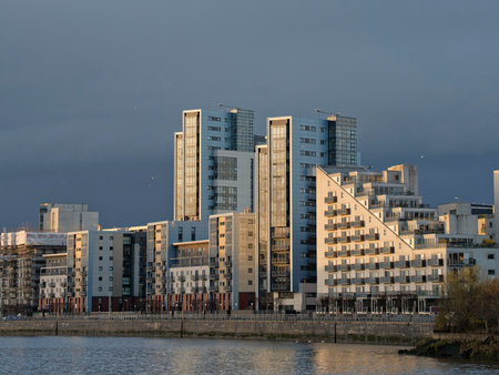 Modern high rise flats at Glasgow Harbour
