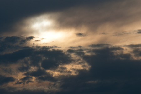 Sun Setting in a Threatening and Stormy Sky