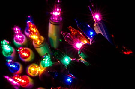Christmas Lights Shining in the Darkness
