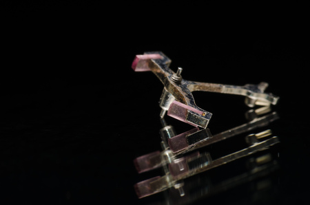 Watch Repair: Vintage Metallic Pallet Fork Shining in the Darknessの写真素材