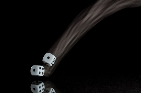 Coming Up Snake Eyes on a Roll of the Diceの写真素材