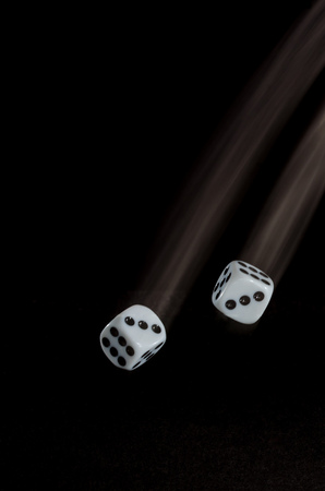 Risking all on a roll of the diceの写真素材