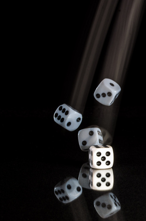 Risking All on a Roll of the Diceの写真素材