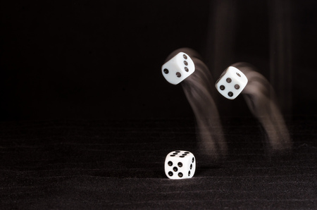 Risking All on a Roll of the Diceの写真素材