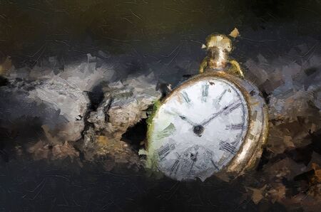 Impressionistic Style Artwork of the Relentless and Unstoppable Passage of Timeの写真素材