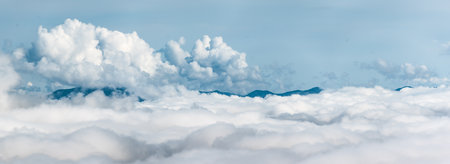 Foggy Morning in the Valleys of the Appalachian Mountains View from The Blue Ridge Parkwayの写真素材