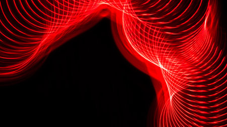 Abstract: Intriguing Swirls of Color on a Black Backgroundの写真素材