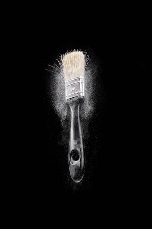 Paint Brush With Dust On Black Background Royalty Free Images Photos And Pictures