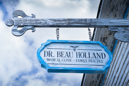 Keels Newfoundland Canada, September 19 2022: Rustic sign at a small East coast fishing village and movie set for Maudie in Atlantic Canada.のeditorial素材
