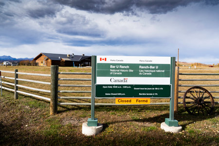 Bar U Ranch Alberta Canada, October 16 2022: Parks Canada National Historic Site along the Cowboy Trail.のeditorial素材