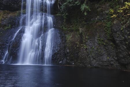 Long exposure of waterfall, blurred into white.の写真素材