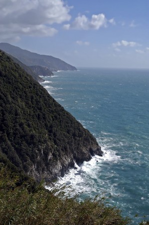 Mediterranean coast near Cinque Terre, Italy.