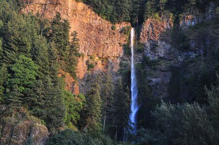 Multnomah Falls in the Columbia Gorge of Oregonの写真素材