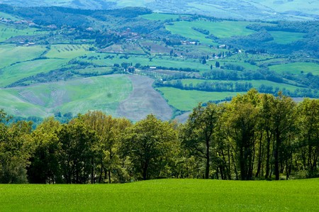Rural countryside landscape in Tuscany region of Italy.の写真素材