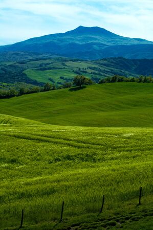 Rural countryside landscape in Tuscany region of Italy.