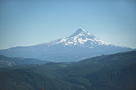 Mt. Hood under blue summer skiesの写真素材