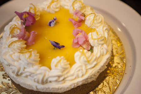 Lemon cheesecake with sprinkle zest on top