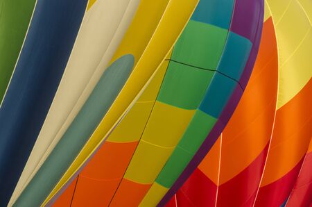Closeup of colorful fabric of hot air balloonsの写真素材