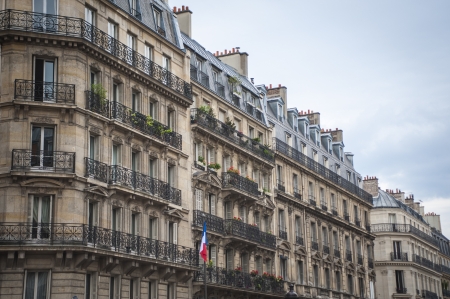 Traditional style apartment buildings in Parisの写真素材