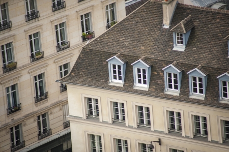 Paris rooftops seen from tower of Notre Dame
