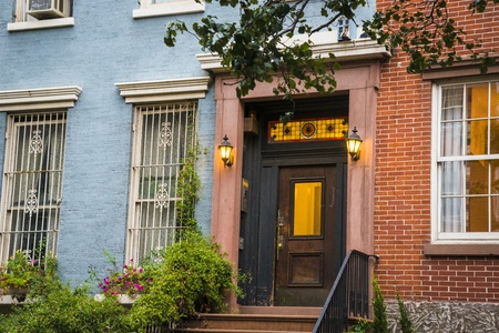 Old apartment buildings in New York