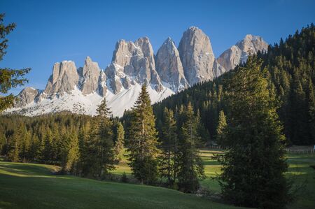 Sunset on the Dolomite Mountains, Tyrolean region of Italy