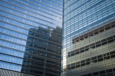 Modern glass and steel skyscrapers in New York City