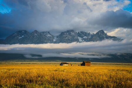 Small farmhouse in grand Teton national Park, Wyomingのeditorial素材