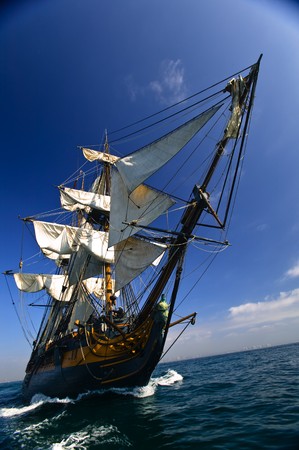 Tall Ship under sail 