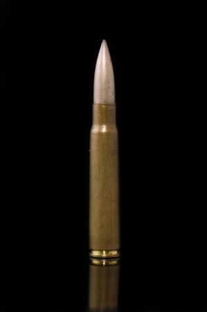 Mauser Rifle Ammunition on Black の写真素材
