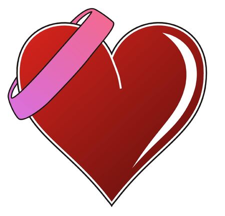 Love Heart with ribbonのイラスト素材