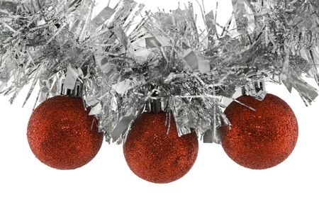 Christmas balls on garlandの写真素材