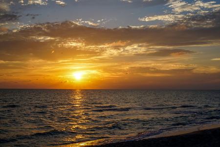 A marvelous golden sunset over the Gulf of Mexico in southwest Florida.の写真素材