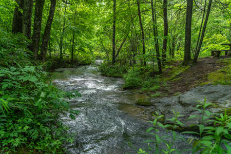 The fabulous Broad River that runs through Lake lure and Chimney Rock North Carloina.の写真素材