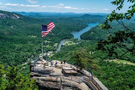 Much of the beauty you will see from hiking your way up to the top of Chimney rock and beyond it.の写真素材