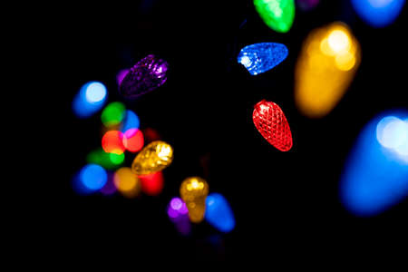 There`s nothing like the spectacular colors of Christmas lights.の写真素材