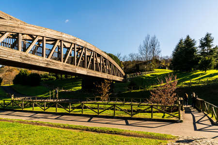 Winter park in Oviedo Spain has miles of walking trails for everyone to enjoy.の写真素材