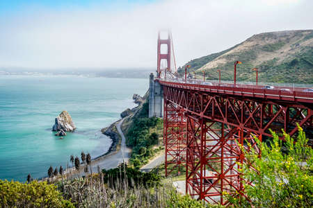 The fog was just lifting as we arrived to see the beautiful views of the area around San Francisco.の写真素材