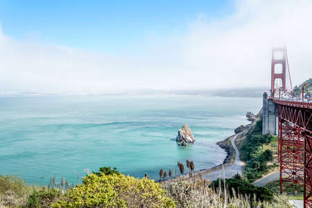 The fog was just lifting as we arrived to see the beautiful views of the area around San Francisco.の写真素材