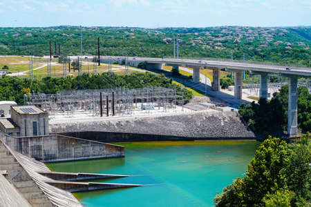 Lake Travis near Austin Texas is a great place to spend the weekend.の写真素材