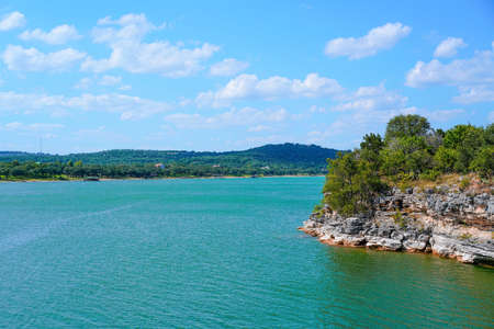 Lake Travis near Austin Texas is a great place to spend the weekend.の写真素材