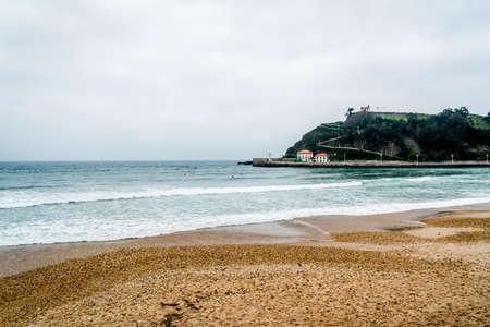 The city of Ribadesella Spain is a very beautiful seaside town that is also popular with the surfers.の写真素材