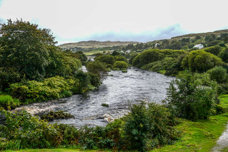 A beautiful river running through Carrick Ireland in Donegal County.の写真素材