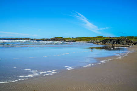The stunning Tramore beach near Ardara  Ireland makes you want to play in the sand.の写真素材