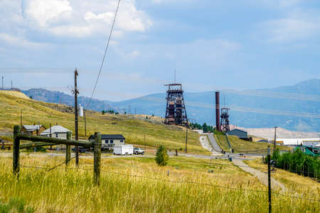 Some mine shafts around Butte Montana.の写真素材