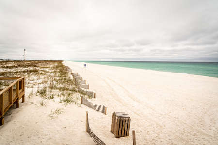 Pensacola Beach on a cloudy day in Pensacola Florida.の写真素材