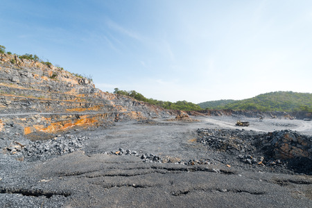 Big quarry under the blue sky.