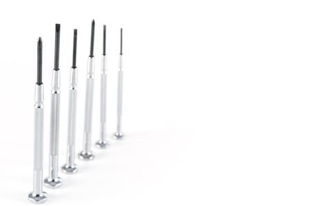 Screwdrivers kit on white background