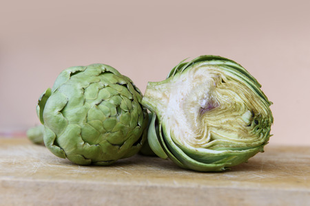 Pertosa White Artichoke (Cynara scolymus), Carciofo Bianco di Pertosa, Campania, Italiaの写真素材